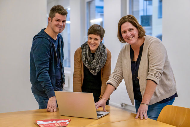 Das Team von Herzenssache: von links nach rechts: Thomas Rivetti, Manuela Breu und Maria Tiziani.