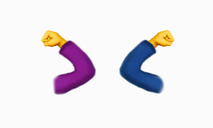 Das Ellbogengruss-Emoji zeigt zwei Ellbogen, die sich zum Gruss zugewandt sind.